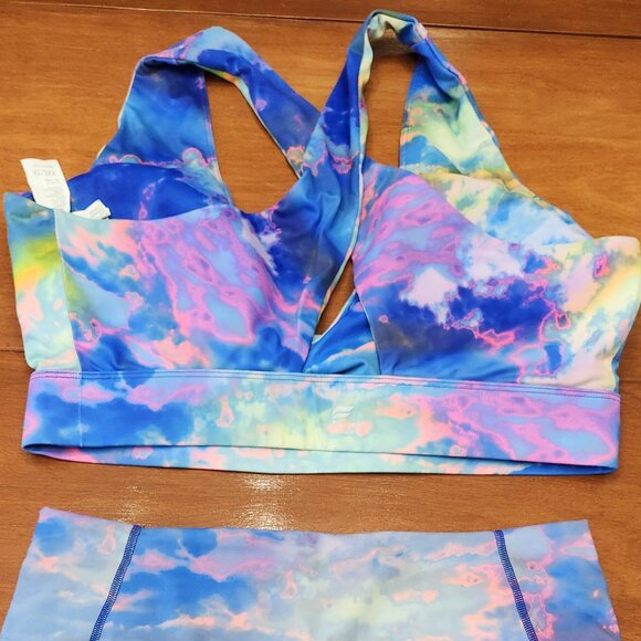 Neon pattern Fabletics twist front bra top - Picture 2 of 4